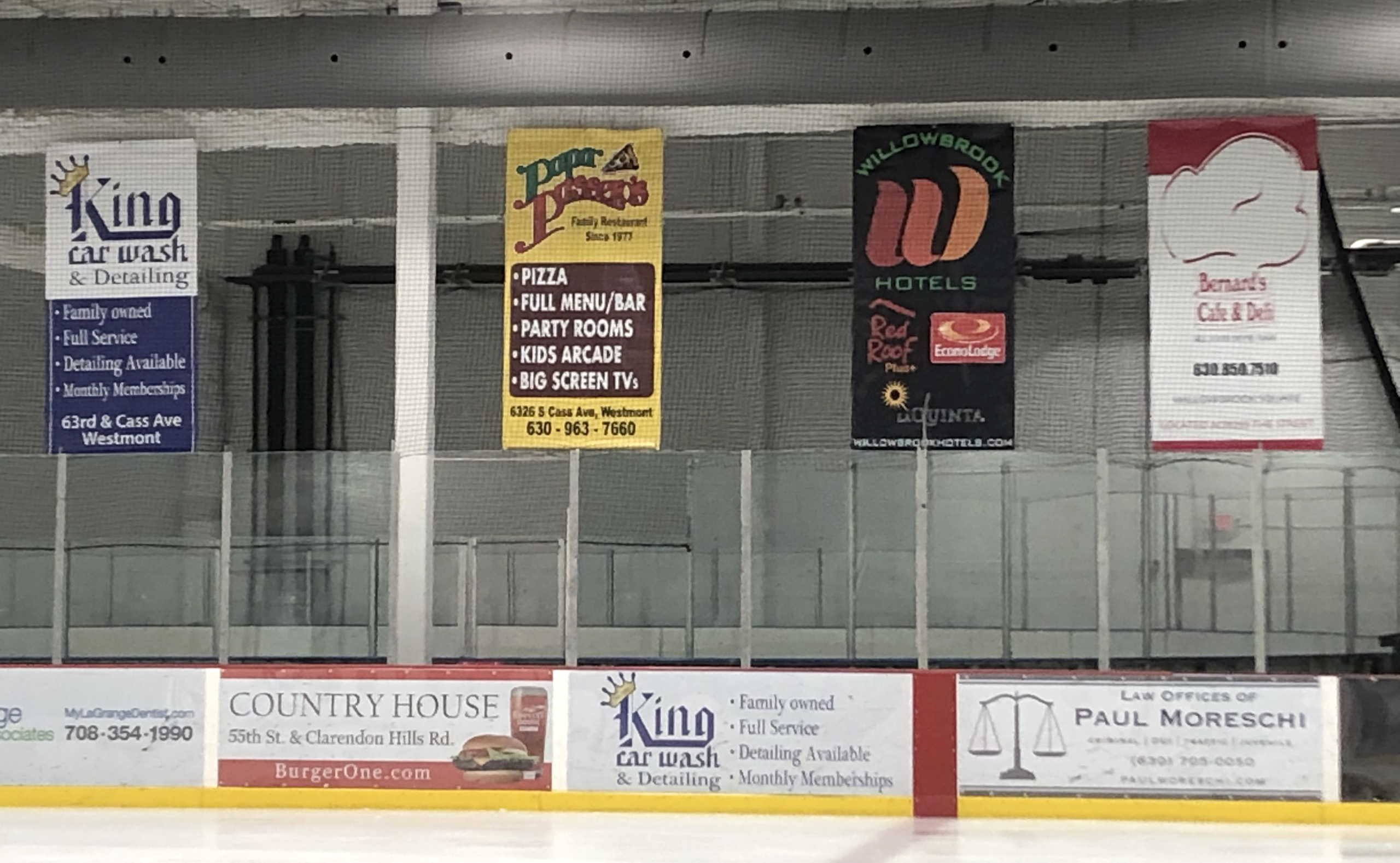 Willowbrook Ice Arena banner advertisements