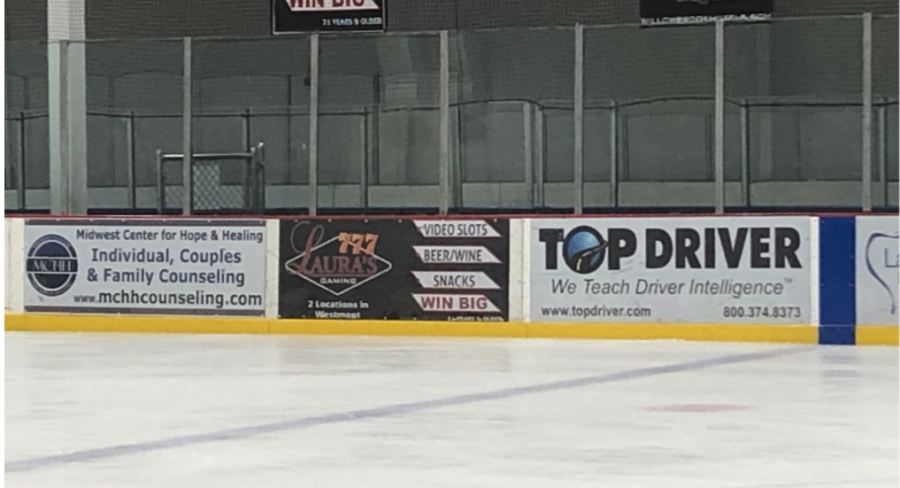 Willowbrook Ice Arena dasher sponsorship