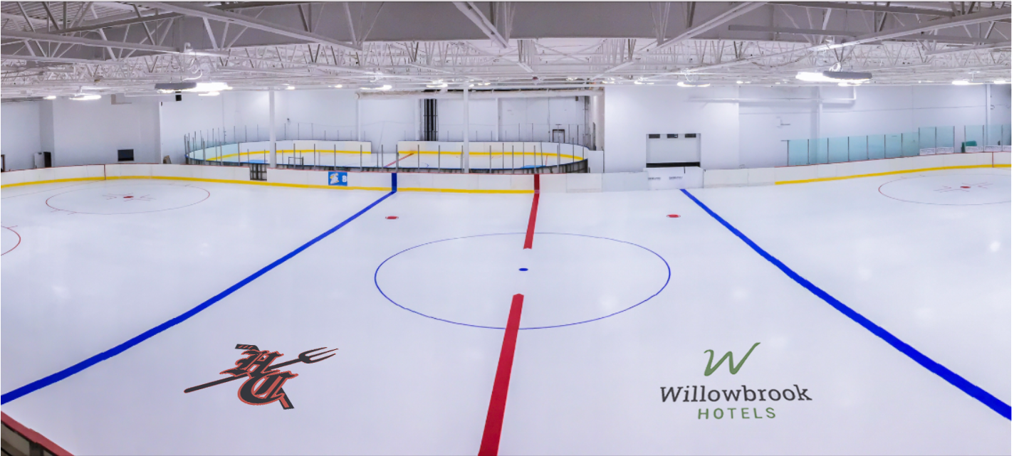 Willowbrook Ice Arena on ice logos